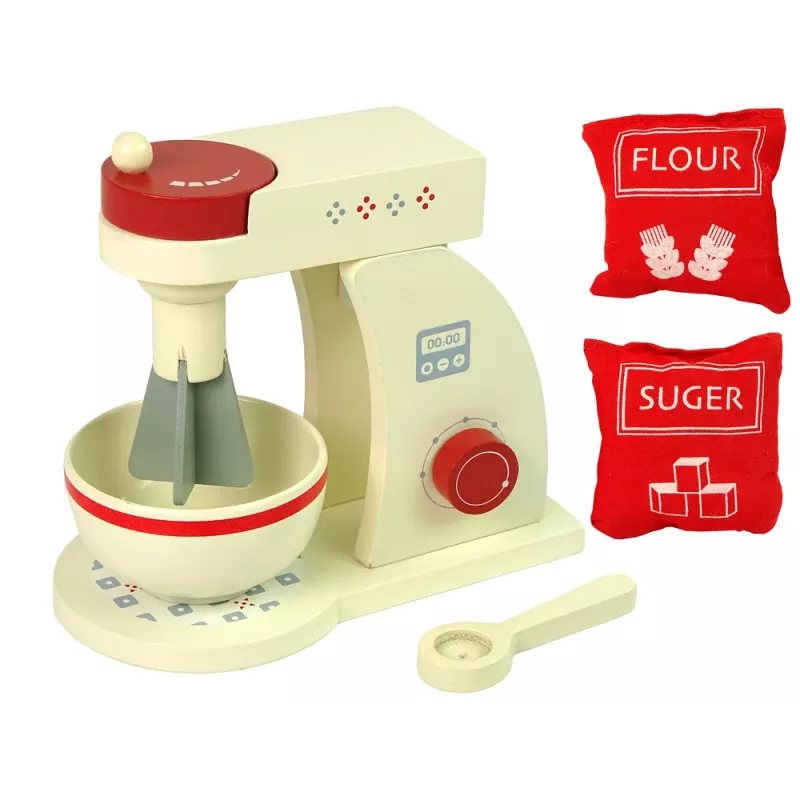 LEAN TOYS Holz-Küchenroboter-Mixer-Zubehör für Kinder