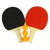 LEAN TOYS Holz-Pingpong-Schläger mit 3 Bällen und Tasche