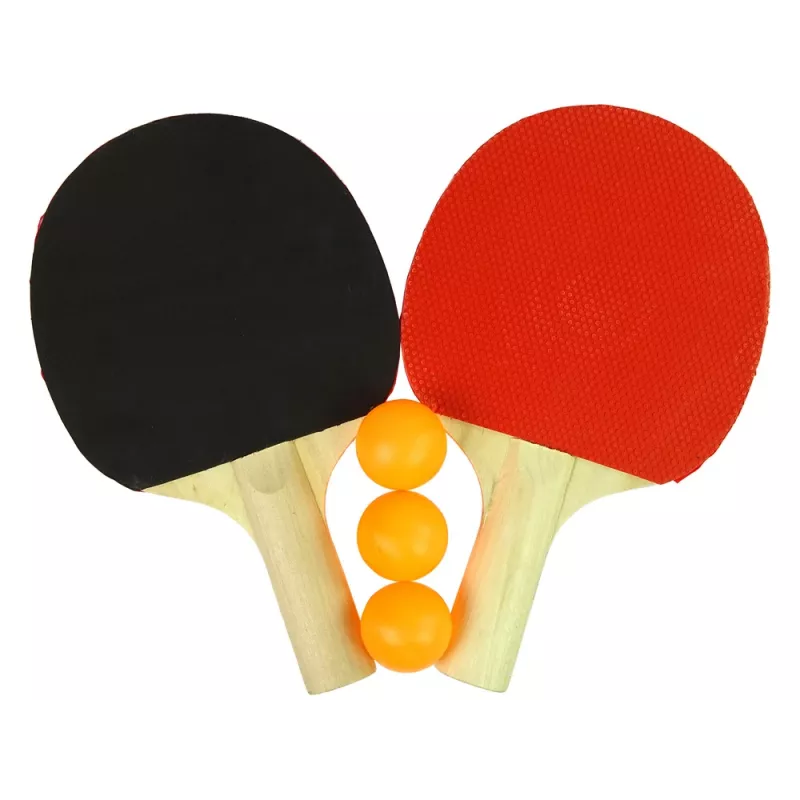 LEAN TOYS Holz-Pingpong-Schläger mit 3 Bällen und Tasche