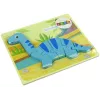 LEAN TOYS Holzpuzzle Dinosaurier Brachiosaurus Blau