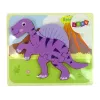 LEAN TOYS Holz-Puzzle Dinosaurier Corythosaurus Pink Spinosaurus Lila