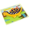 LEAN TOYS Holzpuzzle Dinosaurier Triceratops Ankylosaurus Orange