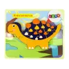LEAN TOYS Holzpuzzle Dinosaurier Triceratops Ankylosaurus Orange