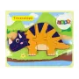 LEAN TOYS Holzpuzzle Dinosaurier Triceratops Ankylosaurus Orange