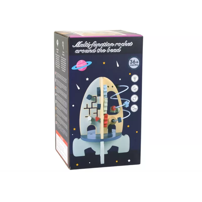 LEAN TOYS Holzschläger Lernperlen Zahnräder