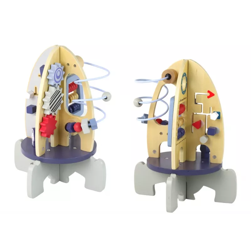 LEAN TOYS Holzschläger Lernperlen Zahnräder