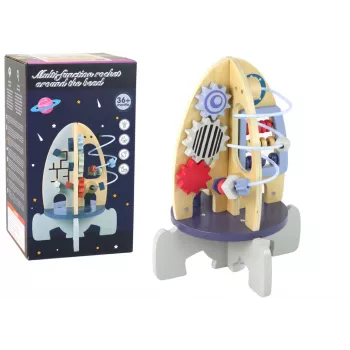 LEAN TOYS Holzschläger Lernperlen Zahnräder