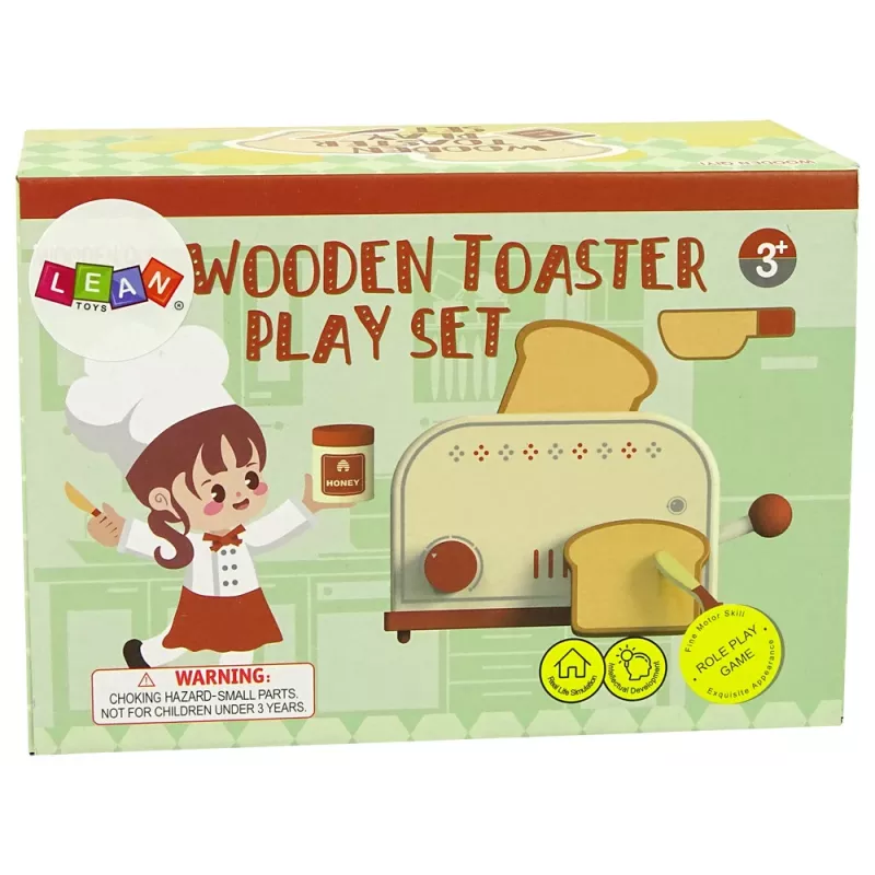 LEAN TOYS Holz-Toaster-Zubehör Frühstücksküche Kinder