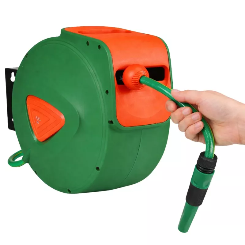 LEAN Wandmontierte automatische Haspel mit Gartenschlauch 30m + 2m
