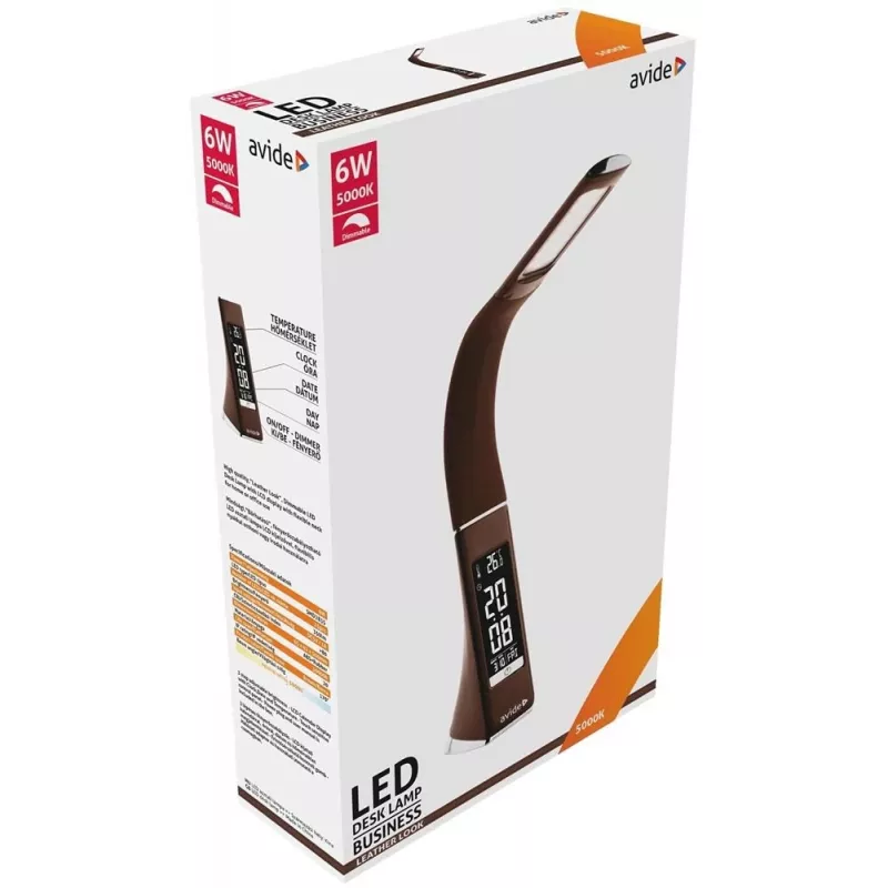 Avide LED Schreibtischlampe Business Kalender Braun 6W