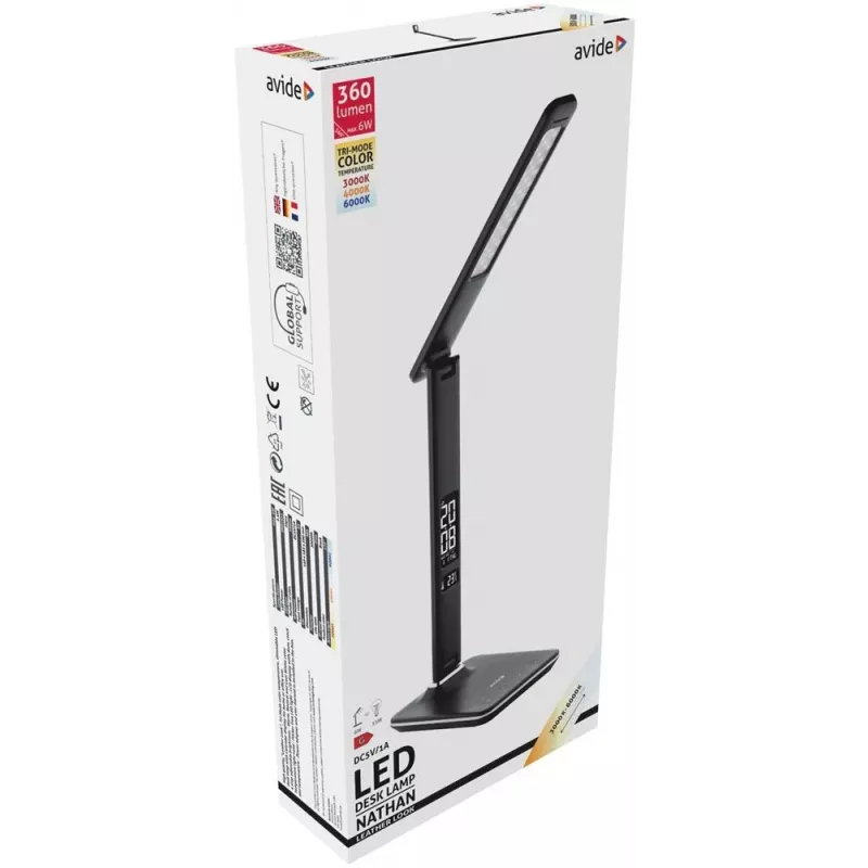 Avide LED Schreibtischlampe Büro Kalender Schwarz 6W 350lm
