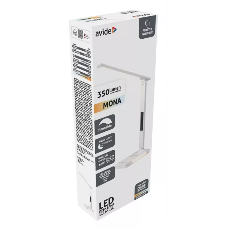 Avide LED Schreibtischlampe mit Handy-Ladegerät 7W 350lm