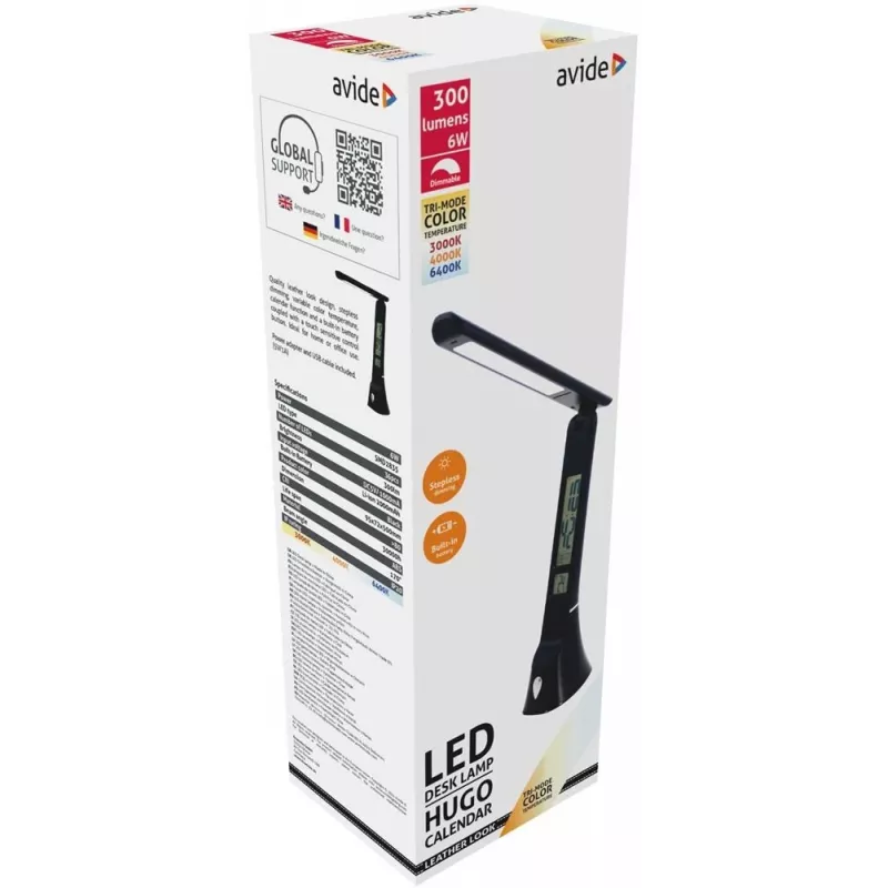 LED LENSER Avide LED Tischleuchte Hugo Schwarz 6W Kalender
