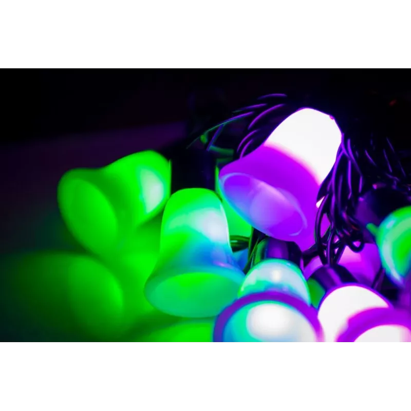 LED-Lichterkette mit Glöckchen, 20 warmweiße LEDs, 2,5 m, batteriebetrieben, Gold