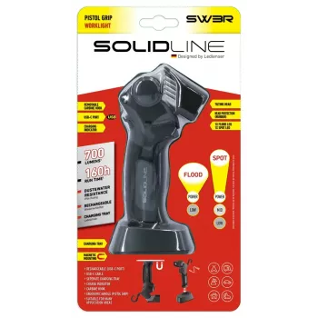 Ledlenser SW3R COB LED Taschenlampe mit Magnetfuß, 320 lm, USB-C wiederaufladbar, IP54, 180° schwenkbarer Kopf, Gürtelclip, Schwarz