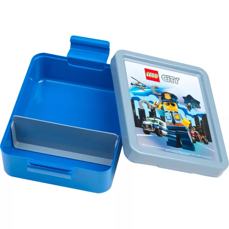 LEGO CITY Lunch Box Blue Polypropylene with Emoticon Graphics 40521735