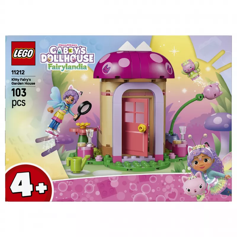 LEGO Gabby's Puppenhaus Kitty Feen Gartenhaus 11212 Bauset für Kinder ab 4 Jahren (130 Teile)