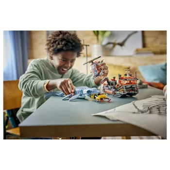 LEGO Jurassic World 77983 Mosasaurus Dinosaur Boat Attack (280 Teile, 3 Minifiguren, ab 7 Jahren)