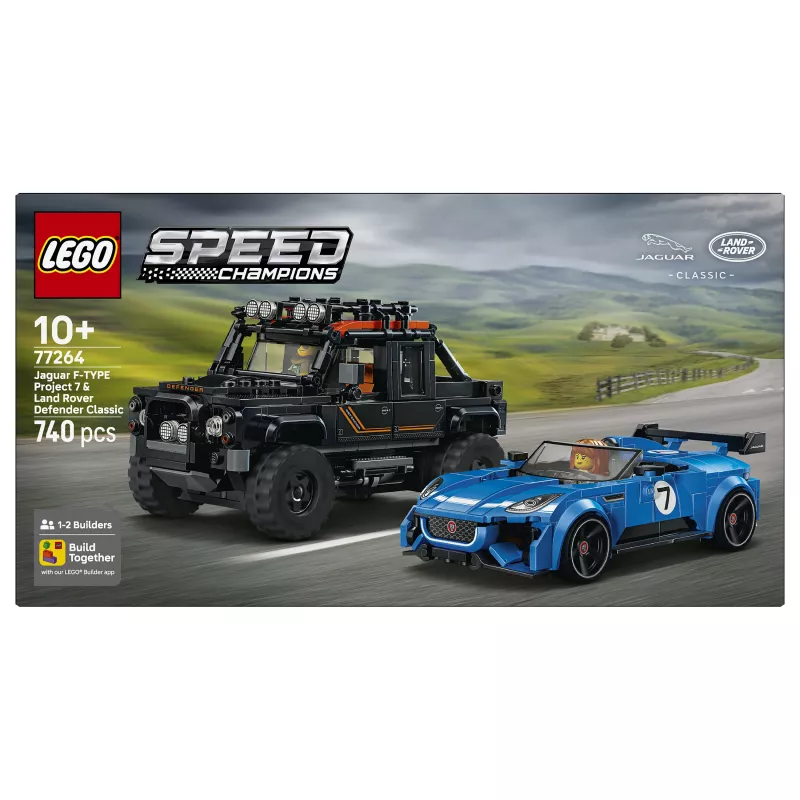 LEGO Speed Champions 77264 Jaguar F-TYPE Project 7 & Land Rover Defender Classic Bauset