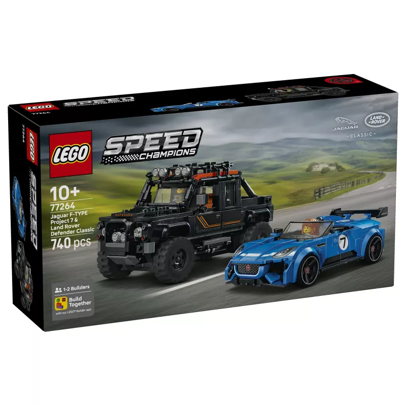 LEGO Speed Champions 77264 Jaguar F-TYPE Project 7 & Land Rover Defender Classic Bauset