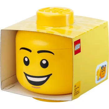 LEGO Storage Head Happy Boy Large Yellow 8.5L Polypropylene Minifigure Head Storage Container (40320820)