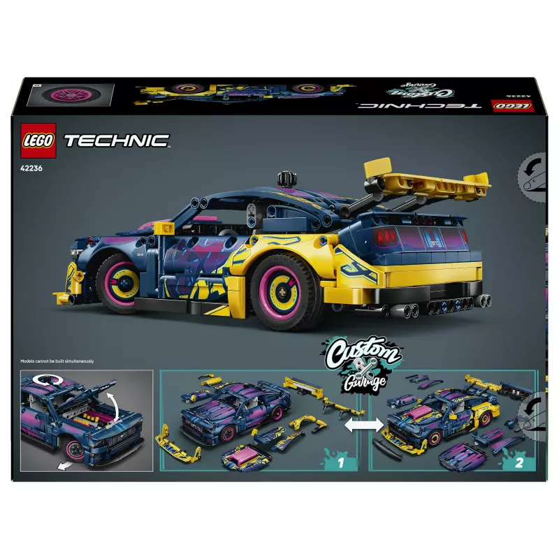 LEGO Technic 42236 Ford Mustang GT Custom Garage Rennwagen Baukasten - 544 Teile, 2 Pull-Back-Motoren, AR-App, ab 9 Jahren