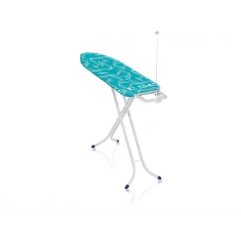 LEH LEIFHEIT AirBoard M Kompaktes Bügelbrett mit Thermo-Reflect-Technologie, 120 x 38 cm, höhenverstellbar 75-88 cm, leichter EPP-Rahmen, Weiß/Blau