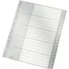 LEITZ 1284 A4 extrabreite nummerierte Registerblätter 1-20, grau, 20-teilig, Polypropylen, 0,12 mm, mit beschriftbarem Deckblatt 1284-00