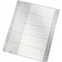 LEITZ 1284 A4 extrabreite nummerierte Registerblätter 1-20, grau, 20-teilig, Polypropylen, 0,12 mm, mit beschriftbarem Deckblatt 1284-00