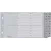 LEITZ A-Z Register, A5 Querformat, Polypropylen, Grau, 20-teilig, mit beschriftbarem Karton-Deckblatt 1267-00-00