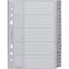 LEITZ A-Z Register A5 Polypropylen 20-teilig Grau mit beschriftbarem Karton-Deckblatt 1265-00-00