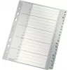 LEITZ A-Z Register A5 Polypropylen 20-teilig Grau mit beschriftbarem Karton-Deckblatt 1265-00-00