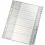 LEITZ A-Z Register A5 Polypropylen 20-teilig Grau mit beschriftbarem Karton-Deckblatt 1265-00-00