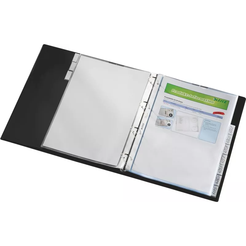 LEITZ A4 10-teilige Registermappen, transparentes Polypropylen, oben offen, mit Beschriftungslaschen 4754-00-03