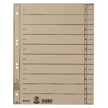 LEITZ A4 Extrabreite Registertrennblätter, Manila-Karton 230 g/m², Grau durchgefärbt, Blanko-Tabs, 100 Blatt 1658-00-85