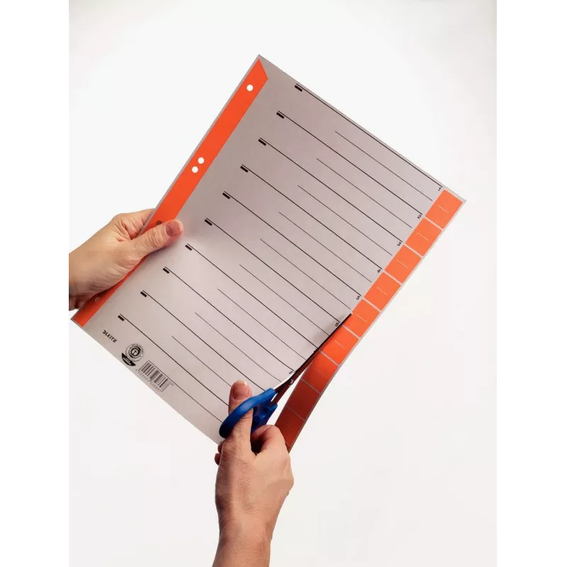 LEITZ A4 Überbreite Trennblätter aus Kraftkarton, 230 g/m², Grau mit gelben Blanko-Tabs, 10-teiliges Set 1652-00-15