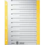 LEITZ A4 Überbreite Trennblätter aus Kraftkarton, 230 g/m², Grau mit gelben Blanko-Tabs, 10-teiliges Set 1652-00-15