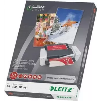 Leitz A4 Laminierfolien, glänzend kristallklar, 100 Mikron, 100er-Pack 7483-00-00