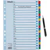 LEITZ A4 Mylar A-Z Registertrennblätter, 26 Register, mehrfarbig, Universal-Lochung, 160 g/m², 1 Satz (100167)