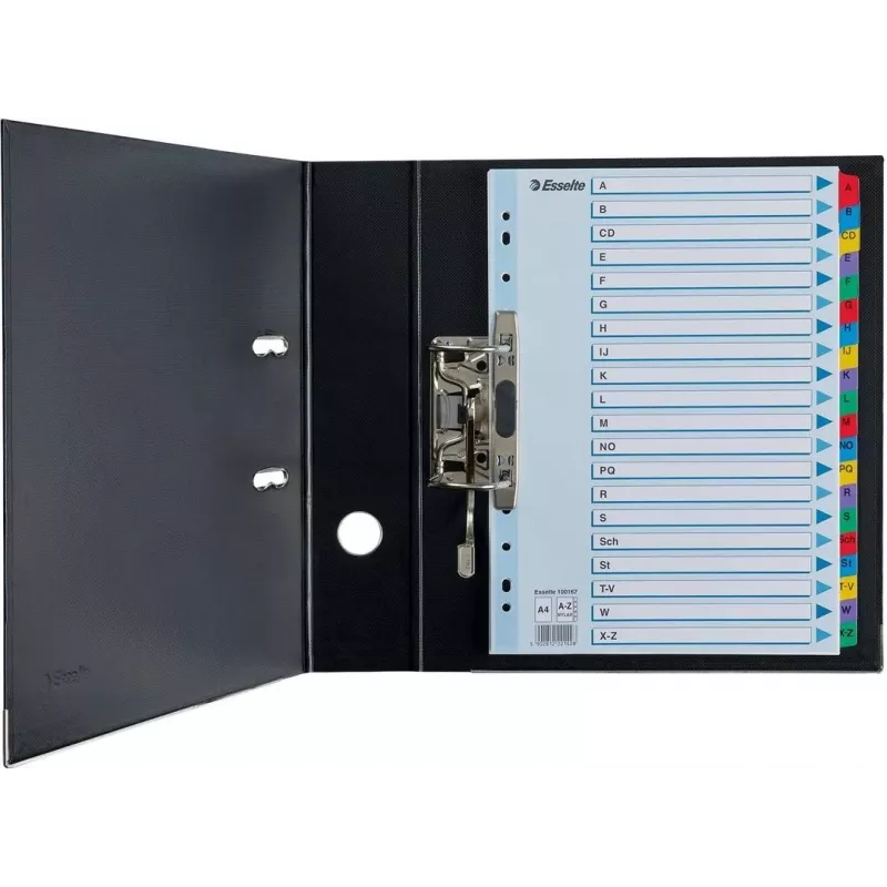 LEITZ A4 Mylar A-Z Registertrennblätter, 26 Register, mehrfarbig, Universal-Lochung, 160 g/m², 1 Satz (100167)