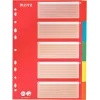 LEITZ Kartonregister, Blanko-Tabs, A4, 5-teilig, mehrfarbig, 160 g/m², mit rotem beschriftbarem Deckblatt 250 g/m² (4386-60-00)