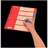 LEITZ Kartonregister, Blanko-Tabs, A4, 5-teilig, mehrfarbig, 160 g/m², mit rotem beschriftbarem Deckblatt 250 g/m² (4386-60-00)