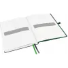 LEITZ Complete Notizbuch A5 kariert, schwarze Lederoptik, 80 Blatt elfenbeinfarbenes Papier, Gummiband, Stifthalter 4473-00-95