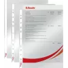 LEITZ Esselte Standard Dokumentenhülle A4, Polypropylen, Kristallklar, 0,06 mm, Oben offen, Dokumentensicher, Mehrfachlochung, Verstärkter Rand, 100er Pack (925008)