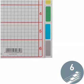 LEITZ Extra starker Karton-Register, Blanko, A5, 6-teilig, Grau 230 g/m², beschriftbares Deckblatt mit Rasterdruck 4355-00-85