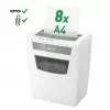 LEITZ IQ Home Office S P-4 Partikelschnitt Aktenvernichter, 8 Blatt, 10 L, Weiß (80360000)