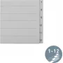 LEITZ Manila Register, Numerisch 1-12, A4 Extra Breit, Grau, 12-teilig, 100 g/m², 80 mm Lochung, Verstärkte Löcher 1233-00-85