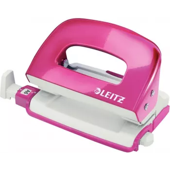 Leitz NeXXt Series WOW Metall Mini Locher, Pink, 2-Loch, 10 Blatt, Metallic-Finish 5060-10-23