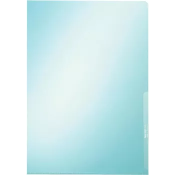 LEITZ Premium A4 Dokumentenhülle, PVC, Blau, 0,15 mm, oben und seitlich offen, archivsicher, Hartfolie (4100-00-35)