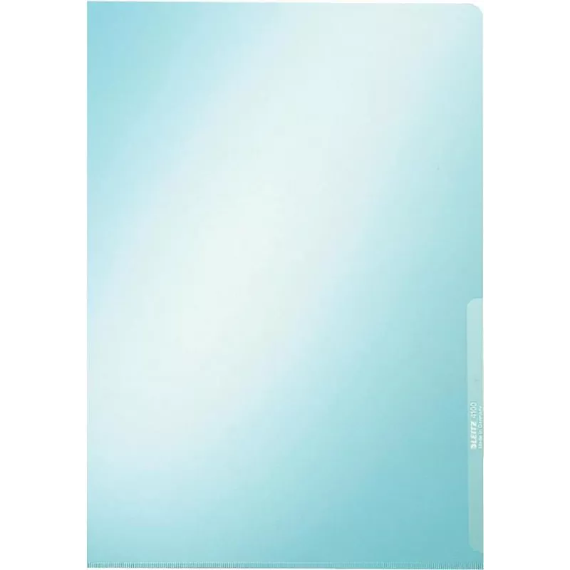LEITZ Premium A4 Dokumentenhülle, PVC, Blau, 0,15 mm, oben und seitlich offen, archivsicher, Hartfolie (4100-00-35)